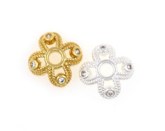 Delicate Four Petal Flower Bead Cap Spacer Beads Jewelry Findings For Handmade Necklace Bracelet Earrings 8x8mm