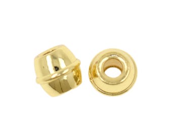 Minimalist Gold Spacer Beads Barrel Shape With Groove Design For Handmade Jewelry Accessories 10Pcs 5.2x6mm