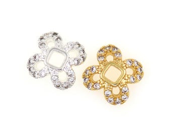 Elegant Four Leaf Flower Bead Cap Connector Spacer For DIY Jewelry Crafting 18K Gold Filled Accessories 8x8mm