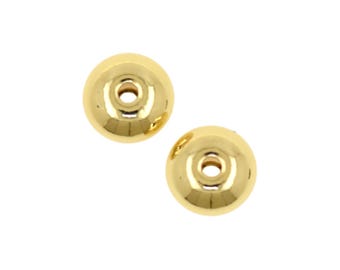Minimalist Gold Dome Spacer Beads Smooth Round Shape For Handmade Necklace Bracelet Jewelry 10Pcs 7x4mm
