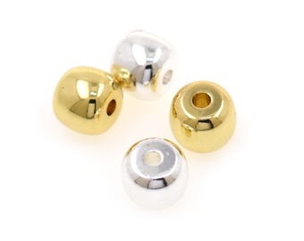Minimalist Round Spacer Beads Gold Silver Smooth Drum Beads For Handmade DIY Jewelry Necklace Bracelet Projects 10Pcs 3.4x2.5mm