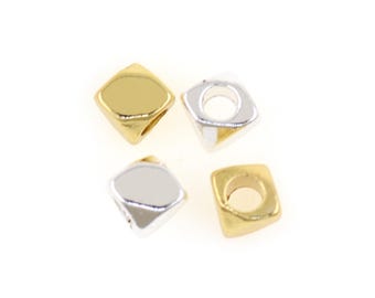 Irregular Diamond Spacer Beads Gold Silver Shape Beads For DIY Bracelet Necklace Jewelry Accessories 10Pcs