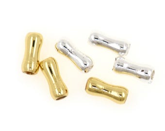Long Drum Barrel Spacer Beads Gold Silver Tube Shape For DIY Necklace Bracelet Accessories 10Pcs 6x2.5mm