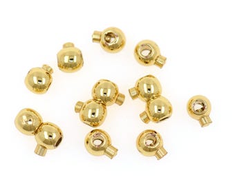 Small Gold Round Spacer Stopper Beads Jewelry Findings For DIY Bracelet Necklace Craft Supplies 10Pcs 3mm