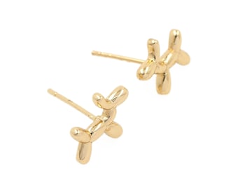 New Design Balloon Dog Stud Earrings, 18K Gold Plated Pet Animal Jewelry, Poodle Earrings, Everyday Earrings, Cute Animal Earrings