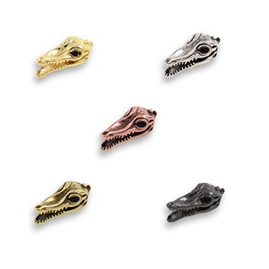 3D Raven Skull Pendant, 18K Gold Filled Skull Pendant, Raven Charm, Skull Charm, Reaper Pendant, DIY Jewelry Supplies, 8x19mm