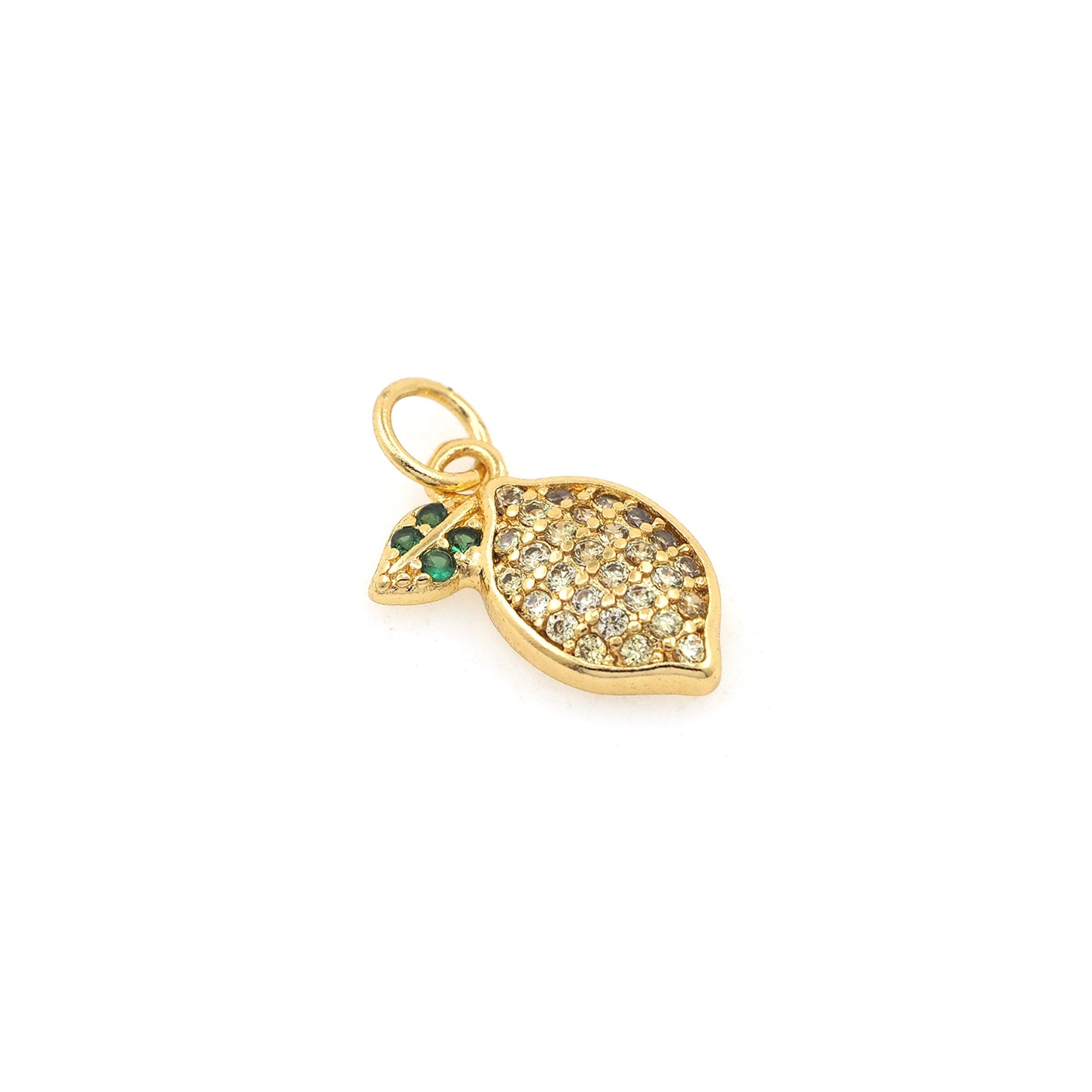 Colgante De Fruta Chapado En Oro De 18 Quilates, Colgante De Limón Micropavé CZ, Amuleto De Collar De Limón, Colgante De Frutas, Amuleto Lindo, Para Hacer Joyas - España