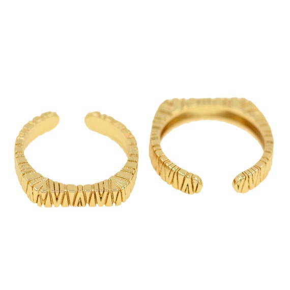 Anello aperto riempito in oro 18 carati, anello semplice e