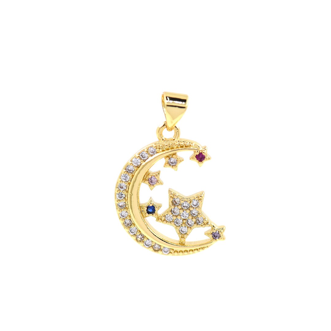 Pendentif Visage De Lune En Or Jaune 18 Carats (750/1000) - Poids 2,37g, Occasion