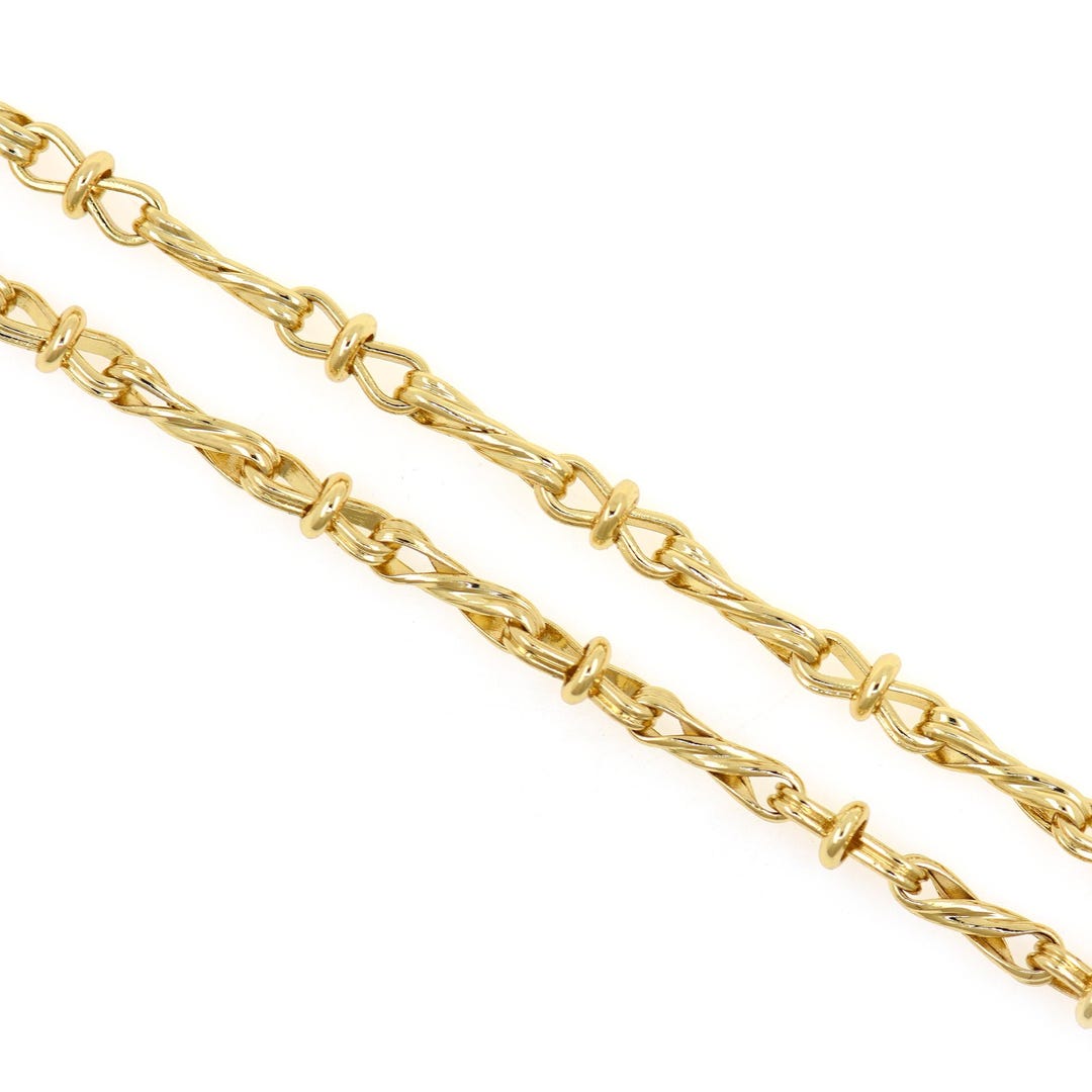 Unique Rope Style Gold Chain Featuring Braided Twists and Loop ...
