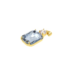 Klarer Kristallrechteckanhänger mit Goldkrallenfassung und Diamantakzent, perfekt für Brautschmuckgeschenke, 13.8x28.2 mm