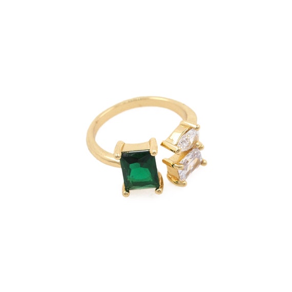 New Design Statement Rings 18K Gold Square Diamond Rings Etsy