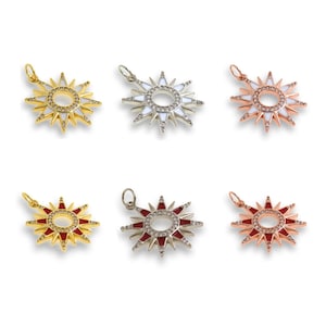 Enamel North Star Pendant, 18K Gold Filled North Star Necklace, Micropavé CZ Star Pendant,Starburst Pendant,DIY Jewelry Supplies, 24x21.5mm