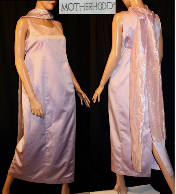 Lilac Satin Sleeveless Maternity Evening Gown Brid