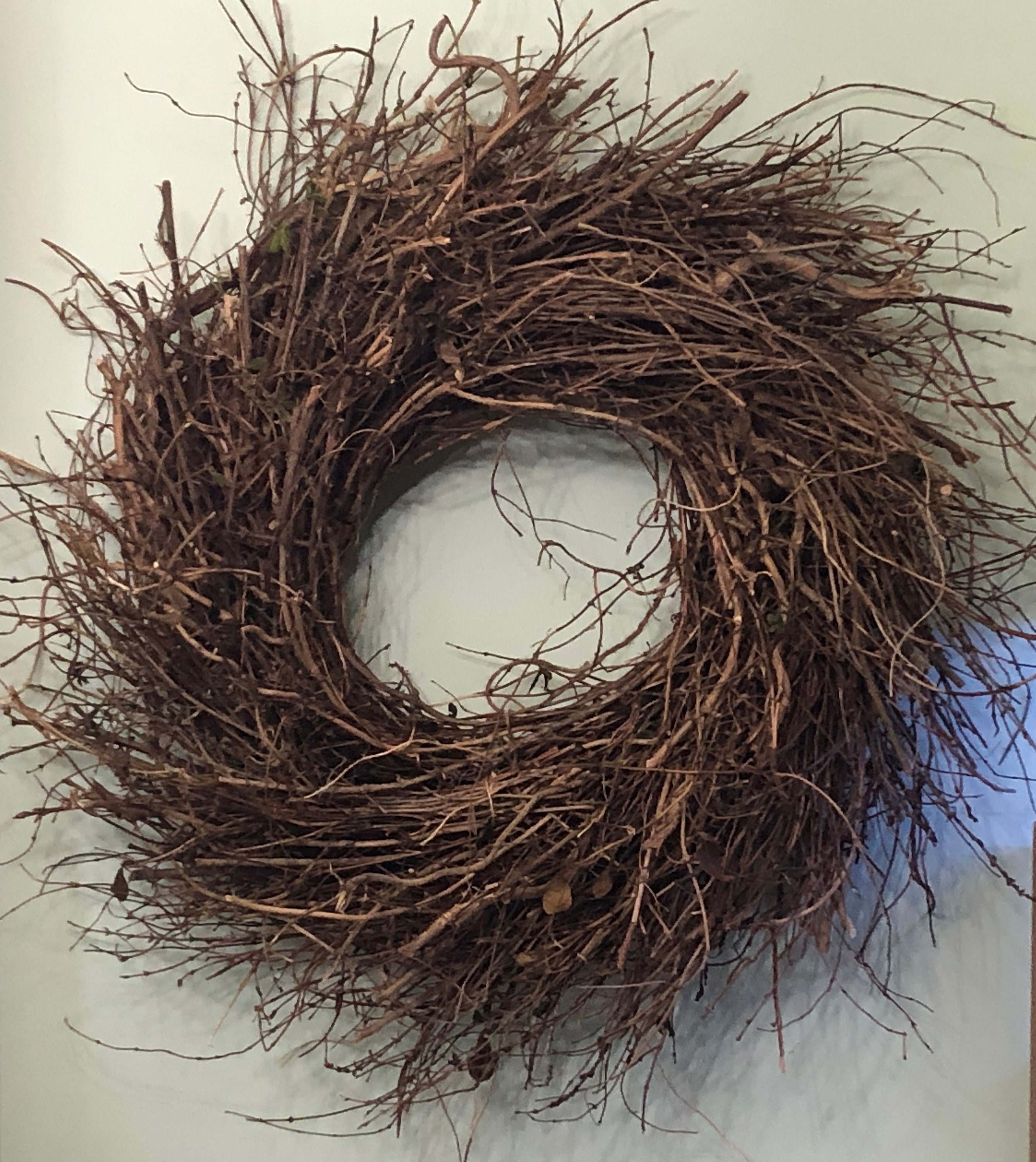 Large Rustic Natural TWIG WREATH Heavy Duty Indoor/outdoor pic