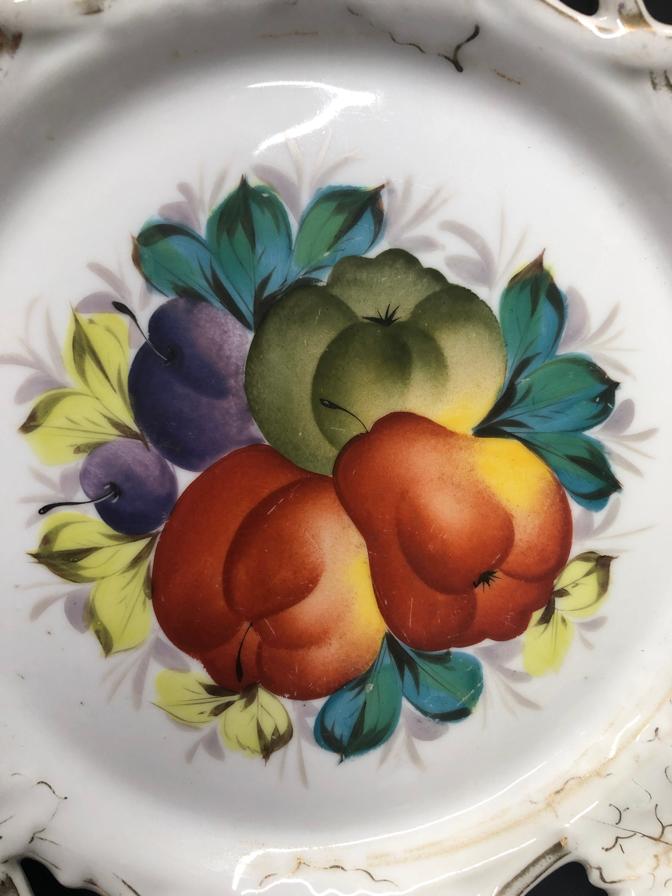 Vintage 1960s Milk Glass Fruits Embellished Collectible Wall Etsy