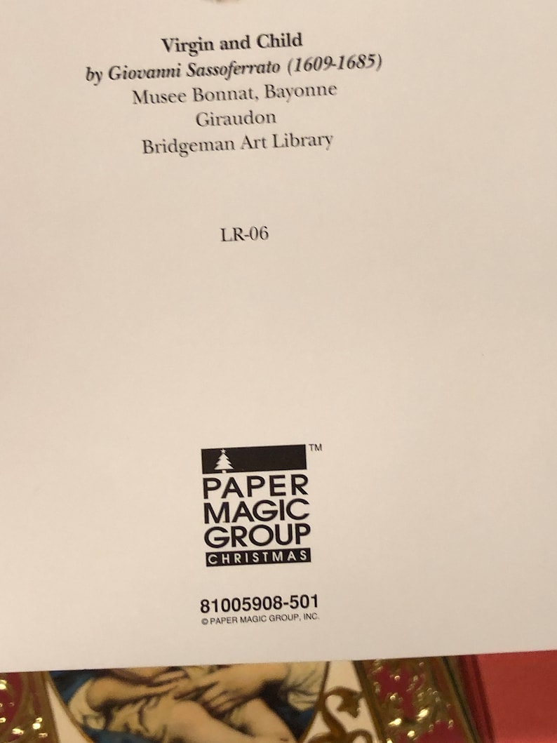 Set of 19 PAPER MAGIC Group Virgin & Child Gold Embossed Etsy