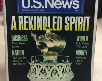 Vintage US NEWS & World Report Magazine Dec 30, 1985-Jan 6, 1986  "A Rekindled Spirit"