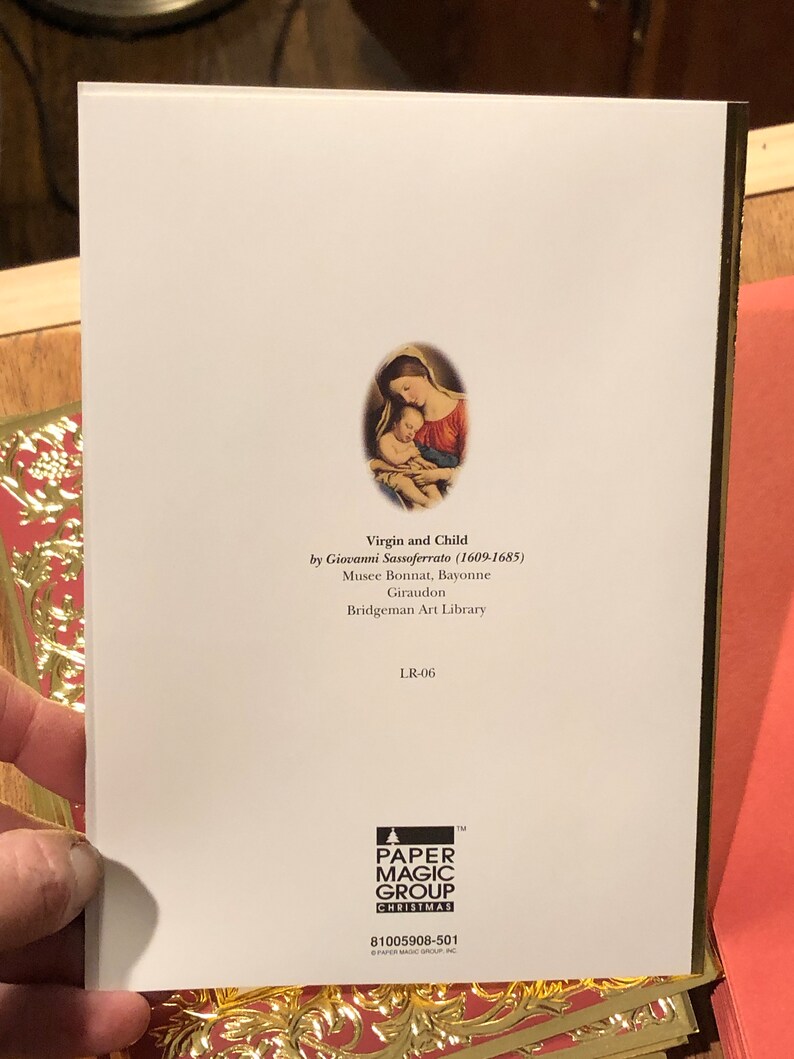 Set of 19 PAPER MAGIC Group Virgin & Child Gold Embossed Etsy