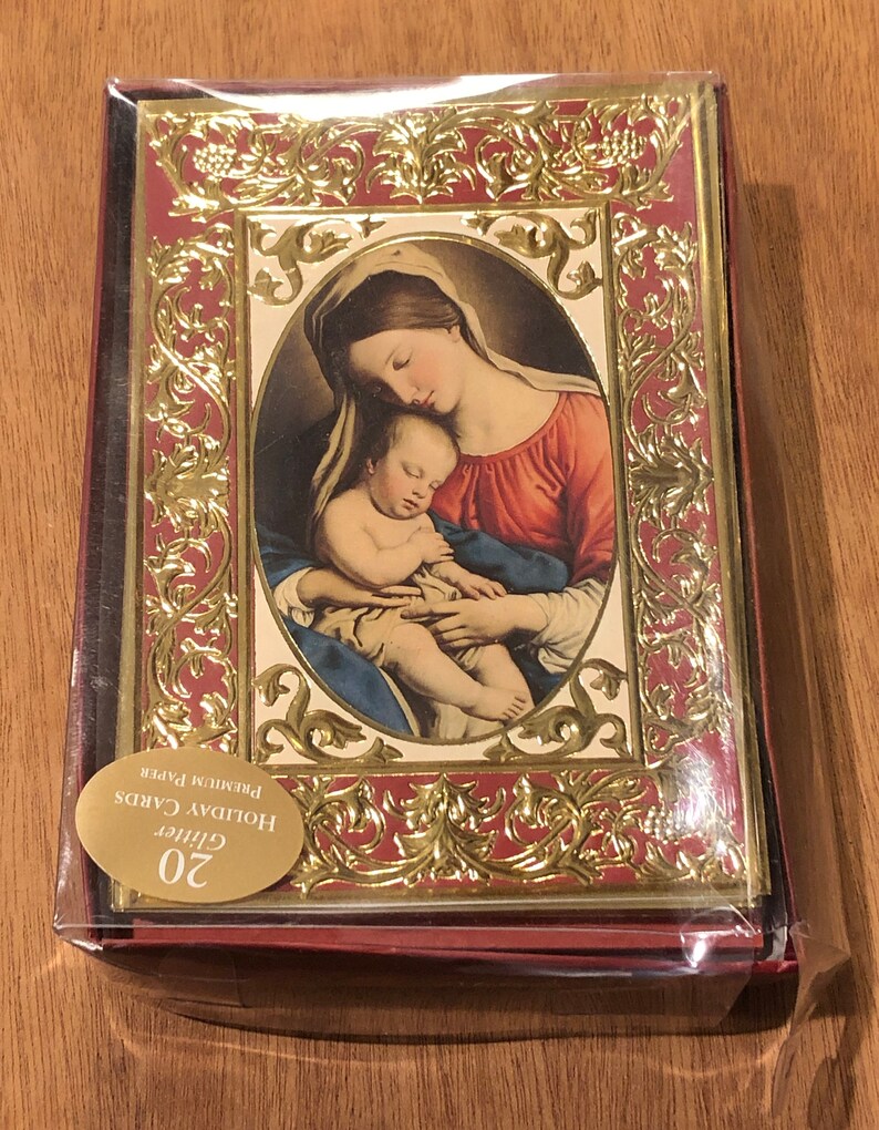 Set of 19 PAPER MAGIC Group Virgin & Child Gold Embossed Etsy