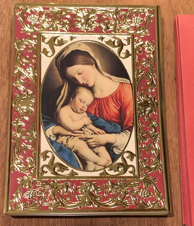 Set of 19 PAPER MAGIC Group Virgin & Child Gold Embossed Etsy