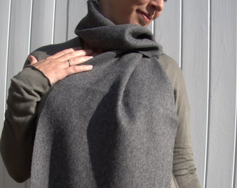 Charcoal Grey Alpaca Wool Scarf For Women