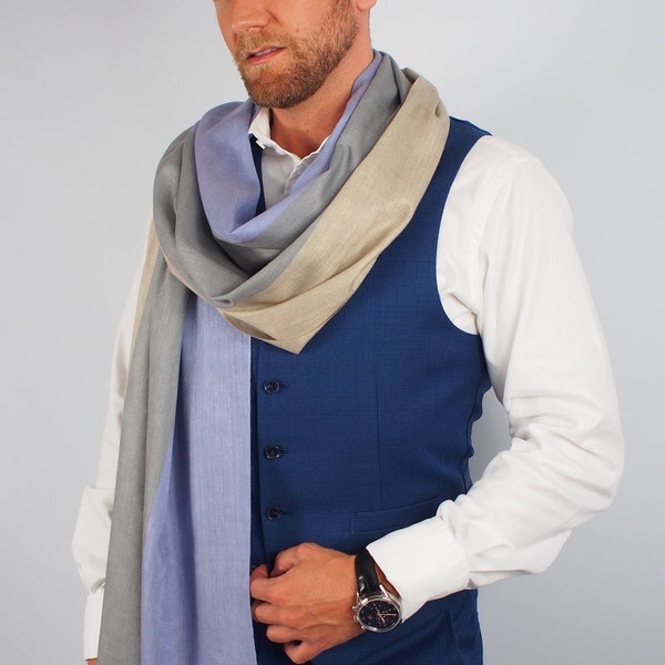 Occasion Silk Wool Scarf For Men Made In Italy