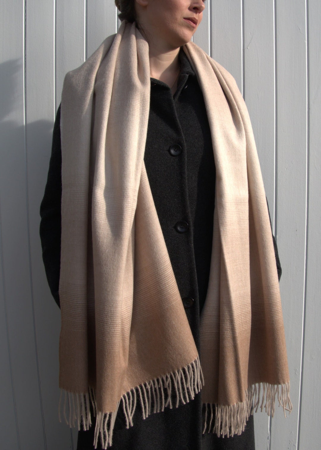 Shawl Wool and Silk Brown main image 1