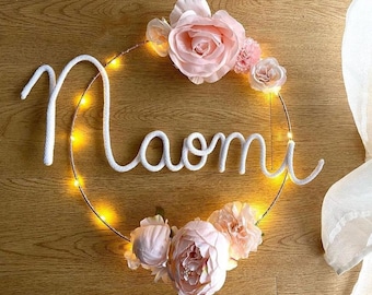 Crown of bright flowers & first name