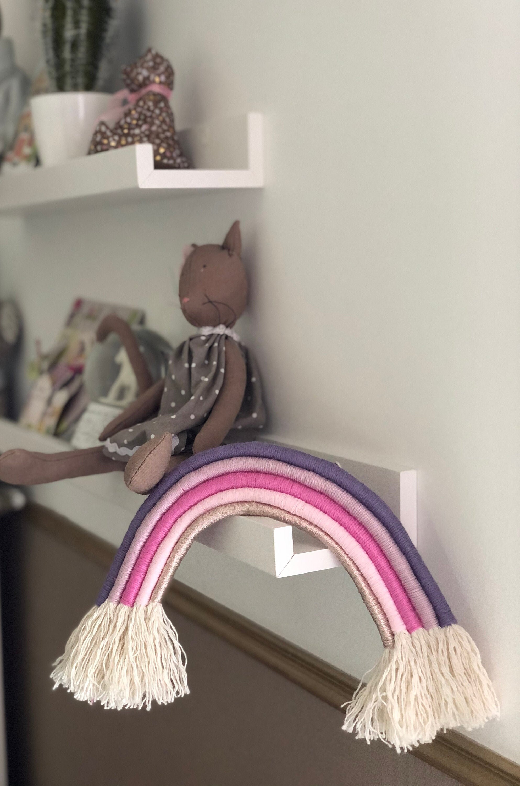 Petit Arc en Ciel Macramé Tons Rose/Violet