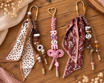 Porte-clé prénom personnalisé – Bijou de sac en perles – Cadeau personnalisé femme, enfant, maîtresse