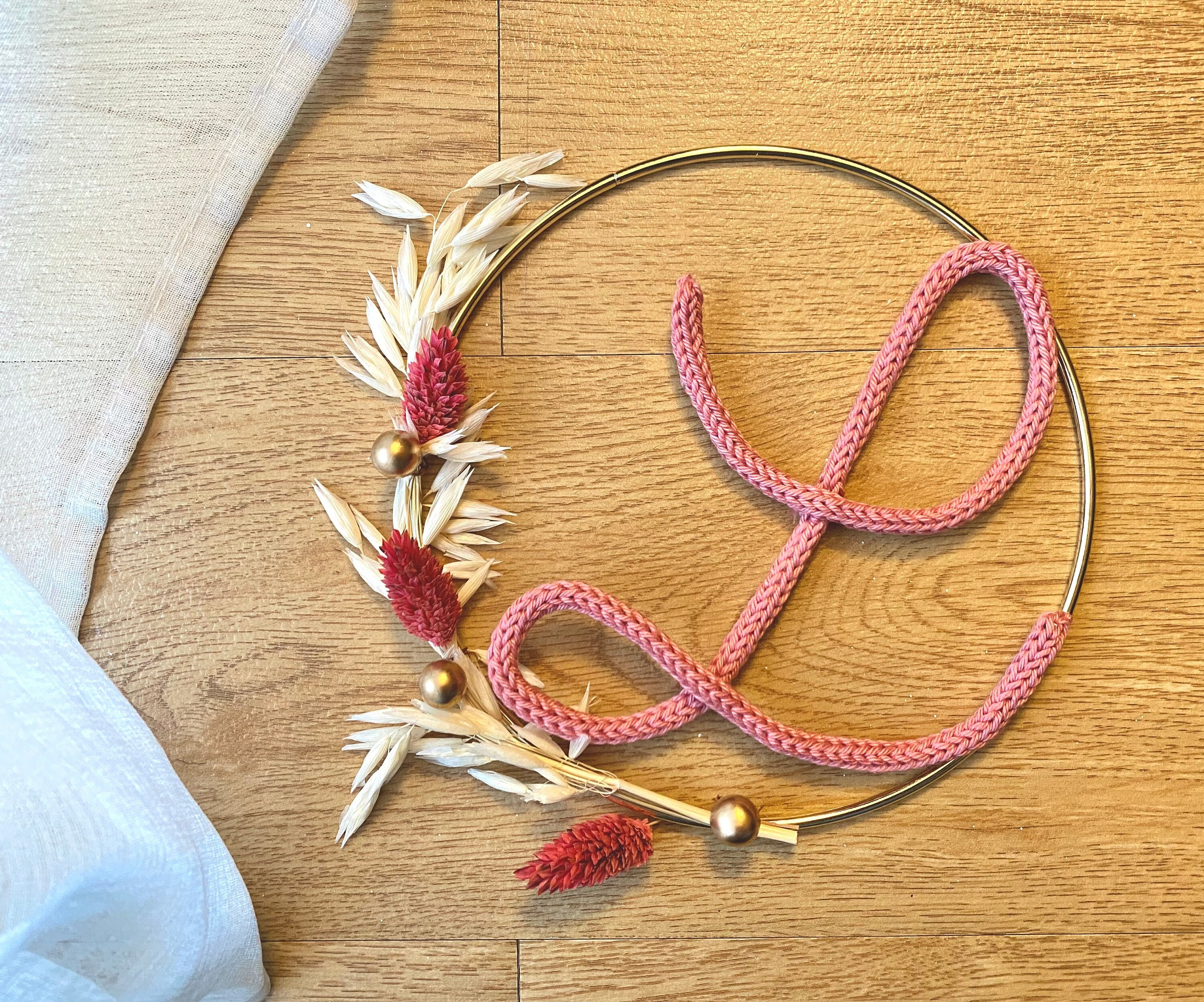 Couronne de Fleurs Séchées Initiale