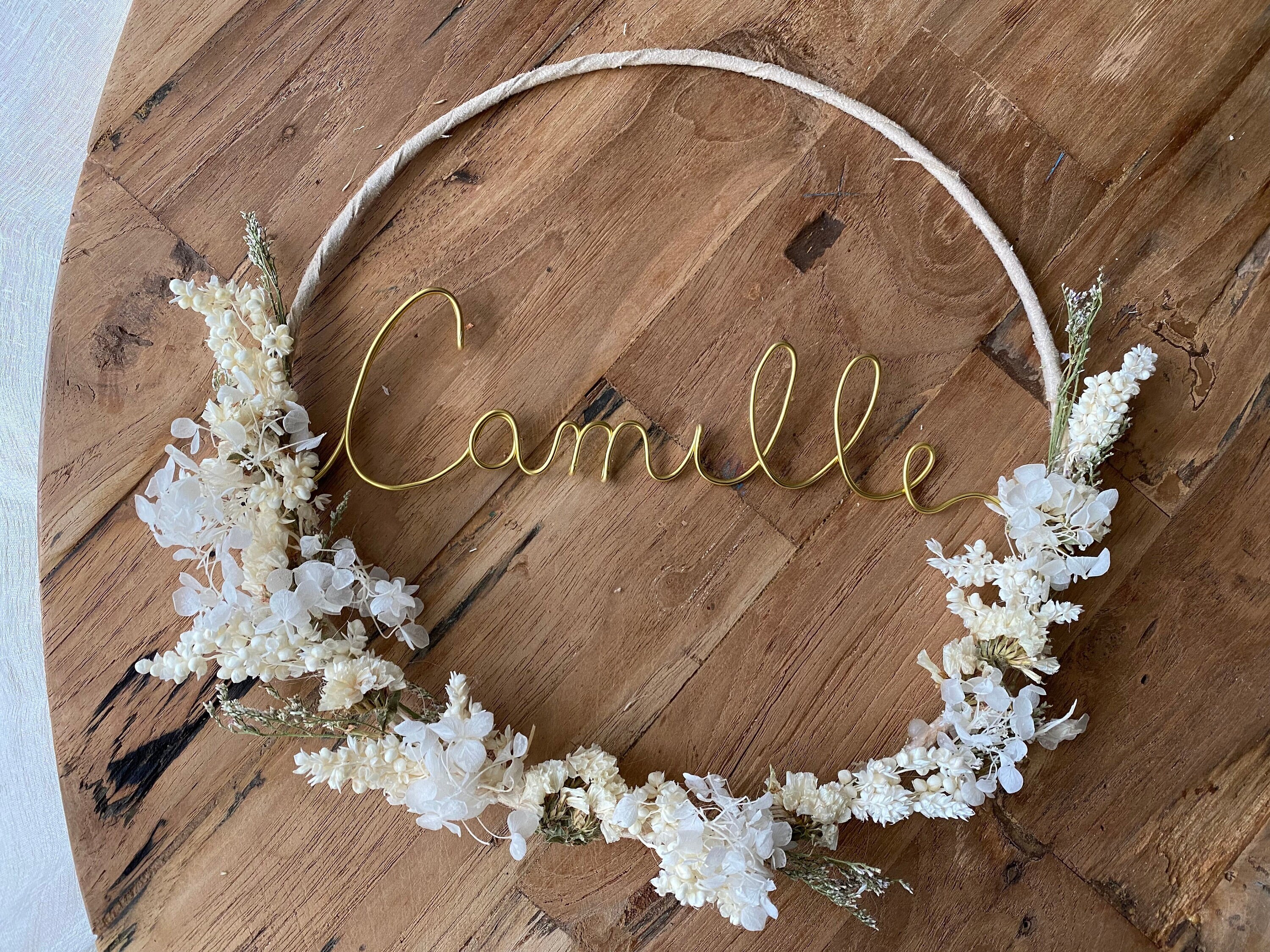 Couronne Personnalisée Fleurs Séchées, Prénom