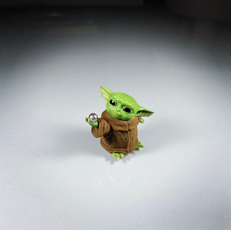 Baby Yoda with ball Miniature Figure painted Etsy