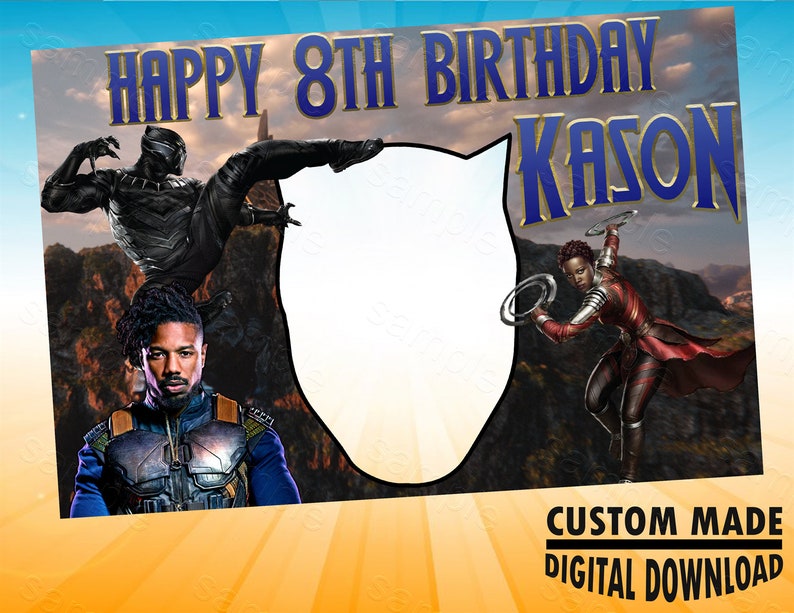 Black Panther Photo Booth Frame Birthday Image 0