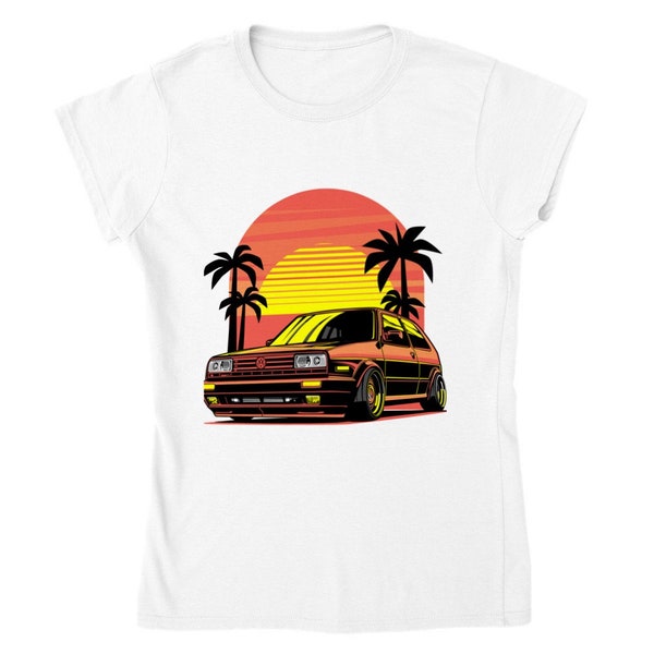 Volkswagen Damen-T-Shirt mit Sommerdruck, Retro-VW-T-Shirt, süßes Käfer-Shirt, Geschenk für Sie, lustiges Grafik-T-Shirt