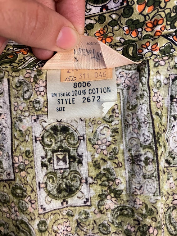 Green 1950’s deadstock Tiki Dress - image 7