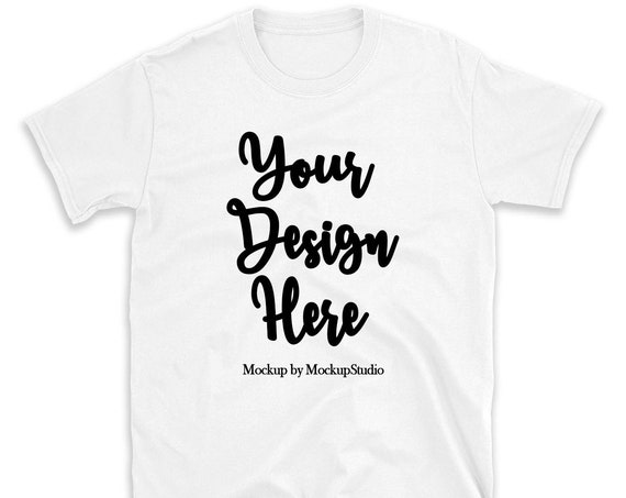 Download White Gildan 64000 T-Shirt Mockup Flat Lay On - Free ...