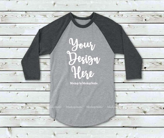 Gray Raglan Mockup Charcoal Gray Baseball Shirt Mock Up Gray Raglan Mockup Charcoal Gray Baseball Shirt Mock Up