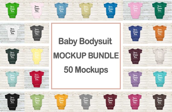 Baby Bodysuit Mockup Bundle Newborn Onepiece Mock Up Bundle