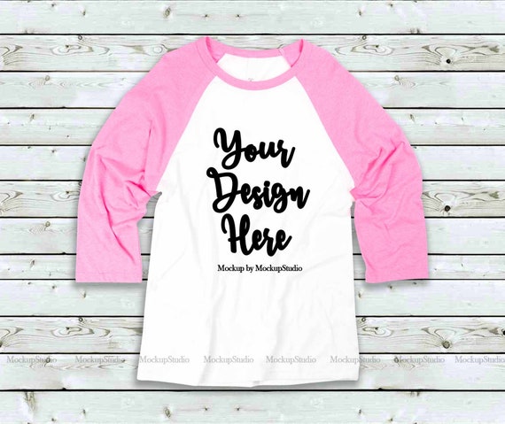 Pink White Raglan Mockup Baseball Shirt Mock Up Bc Pink White Raglan Mockup Baseball Shirt Mock Up Bc
