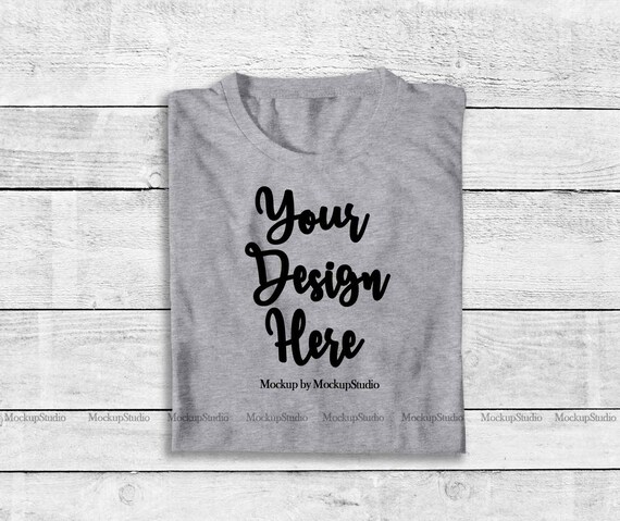 Download Free Gray Folded T Shirt Mock Up Top View Shirt Flat Psd Download Design Mockup 3d Realistic For T Shirt Mockup Design 2020
