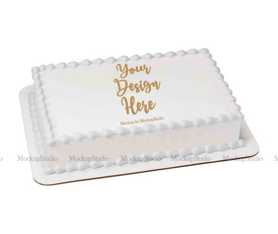 Sheet Cake Mockup Edible Cake Print Mock Up White Mockups Banners Free Psd Templates