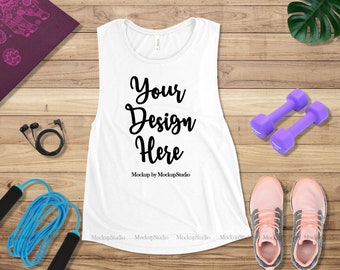 Download Free Gym White Tank Top Mockup Bella Canvas 8803 Women Blank Tank Mockup Yoga Mock Up Digital Apparel Styled Shirt Mockups Tank Top Flat Lay Download Free Mockups On Yellow Images Object Mockups PSD Mockup Template