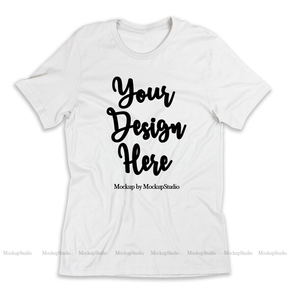 White Bella Canvas 3001 T-Shirt Mockup Blank Shirt Mock