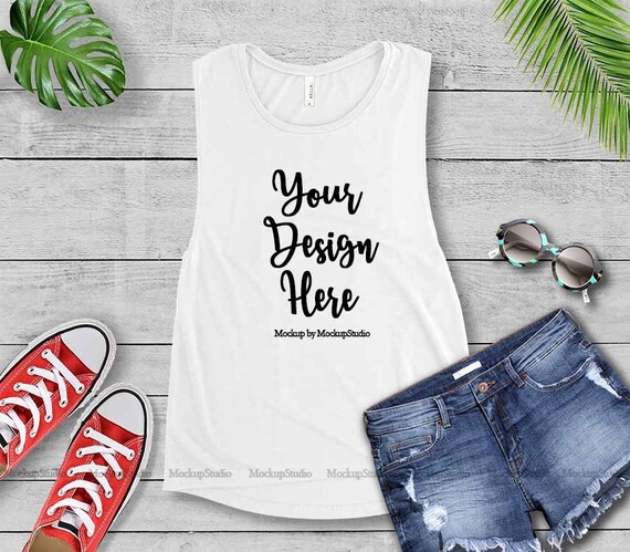 Download Free White Tank Top Mockup Bella Canvas 8803 Women Blank ...