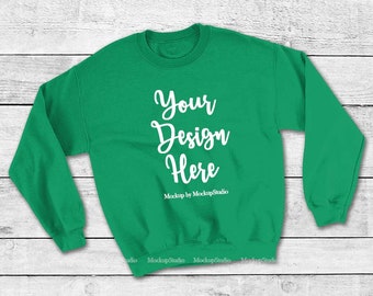 Download Irish Green Sweatshirt Mockup Gildan Heavy Blend Crewneck Sweatshirt 18000 Mock Up Wood Background Unisex Women Youth Men Flat Lay Display Magazine Page Mockup Psd Free All Free Mockups PSD Mockup Templates