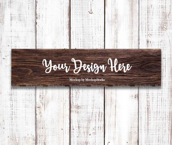 Download Farmhouse Wood Sign Mock Up Rustic Stencil Brown Wooden Best Online Mockups Tool