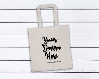 Beige Tote Bag Mockup Natural White Canvas Grocery Shopping Bag Flat Lay Liberty Bag Mock Up Women Youth Hand Tote White Wood Bag Display Templates Mockup Psd File