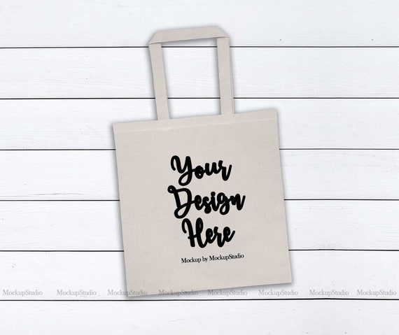 Download Free Beige Tote Bag Mockup Natural White Canvas Grocery ...